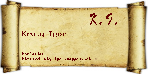 Kruty Igor névjegykártya